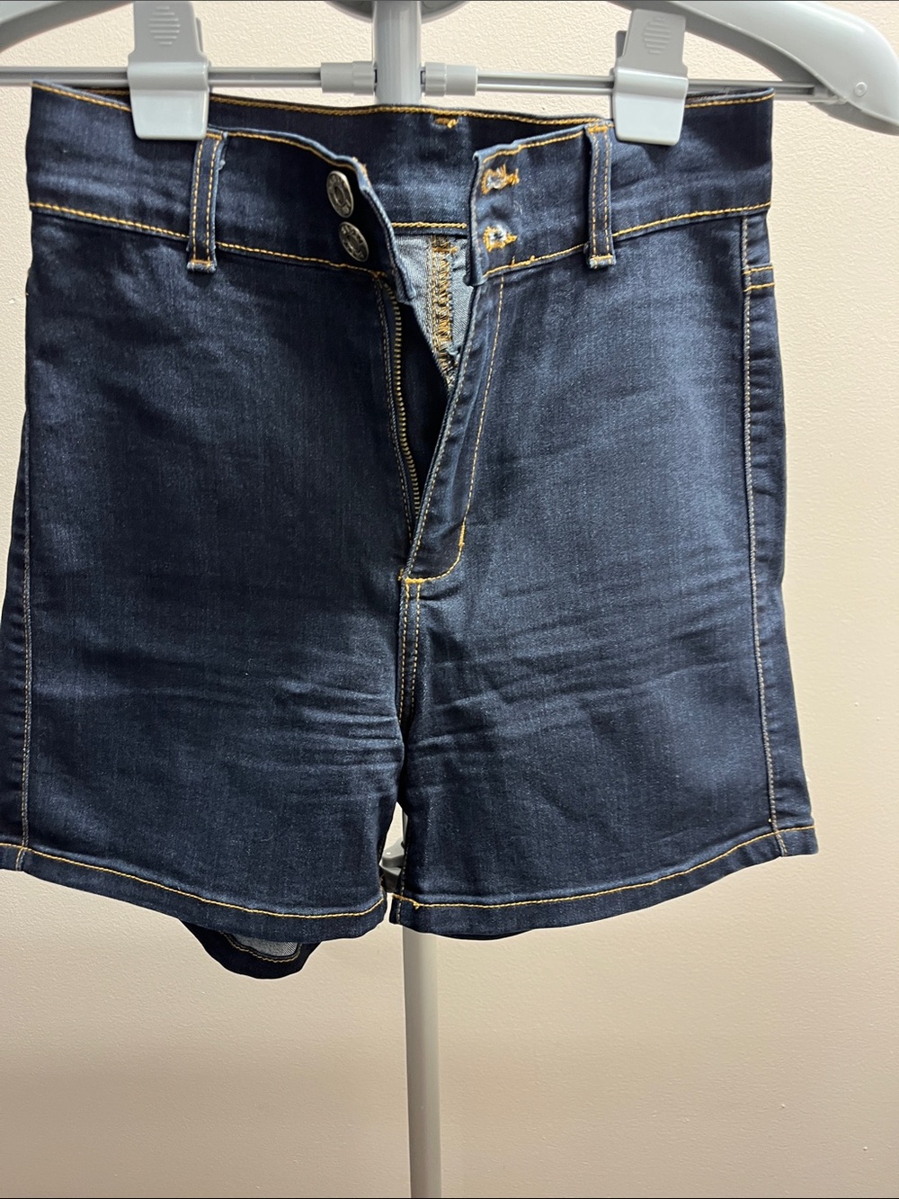Angry Rabbit High Waist Denim Shorts in Dark Blue